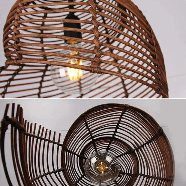 Muschelförmige Rattan-Hängelampe Rattan Deko