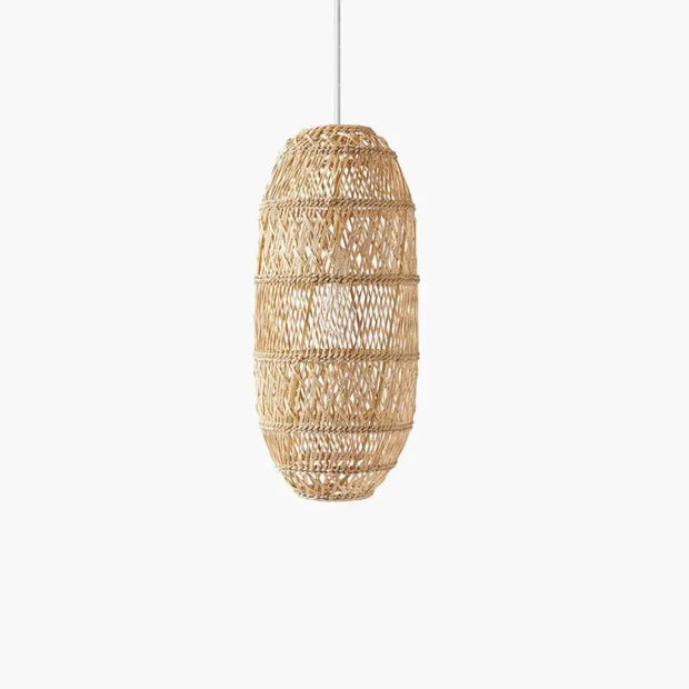 Geflochtener Zylinder-Korblampen aus Rattan Rattan Deko