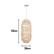 Geflochtener Zylinder-Korblampen aus Rattan Rattan Deko