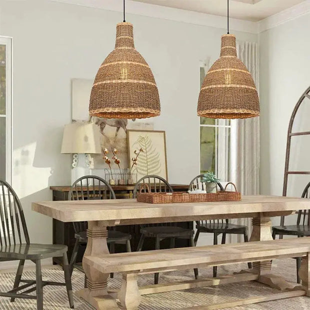 Lange Rattan Hängeleuchte | ALLURE - Rattan Deko