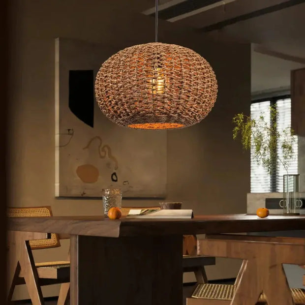 Braune Rattan-Hängeleuchte | COCON - Rattan Deko