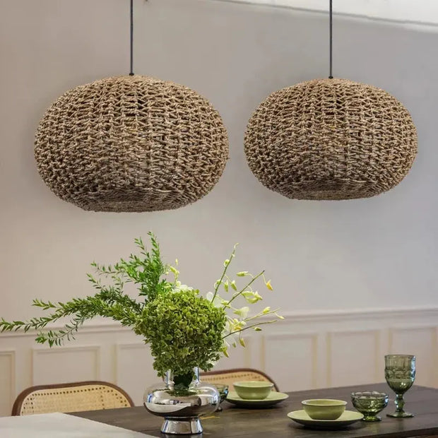 Braune Rattan-Hängeleuchte | COCON - Rattan Deko