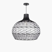 Schwarz-Weiße Rattan-Pendelleuchte | YINYANG - Rattan Deko