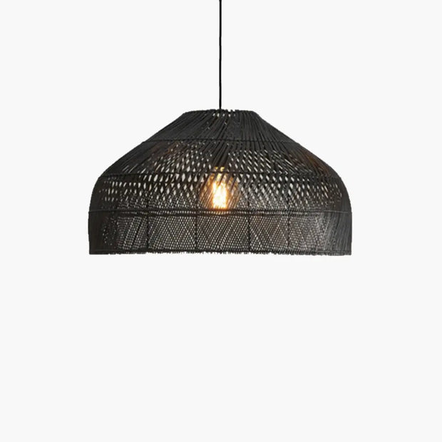 Schwarze Rattan-Hängelampe Rattan Deko