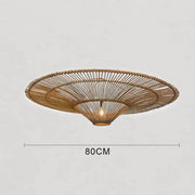 Flache Rattan-Hängeleuchte Rattan Deko