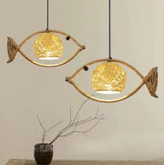 Fischdesign Rattan Hängeleuchte Rattan Deko