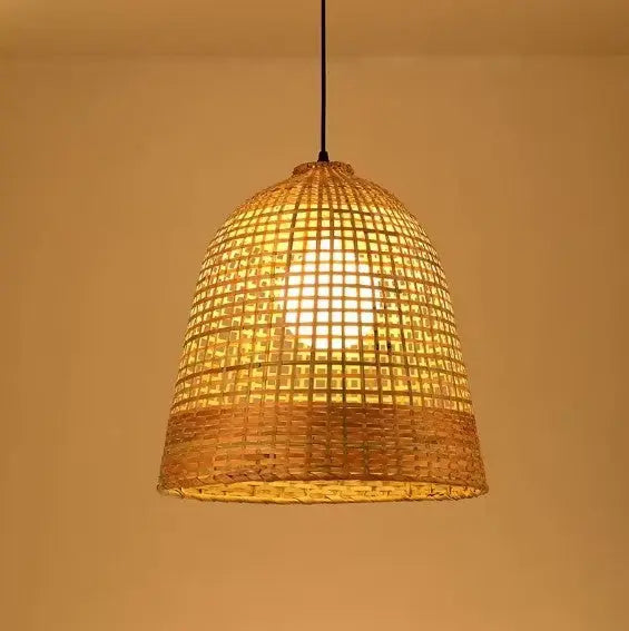 Geflochtene Rattan-Hängelampe Sonne Rattan Deko