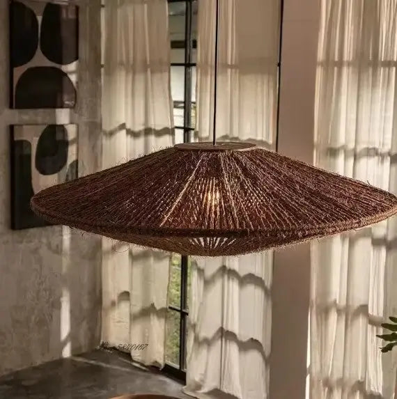 UFO-Stil Rattanhängeleuchte Rattan Deko