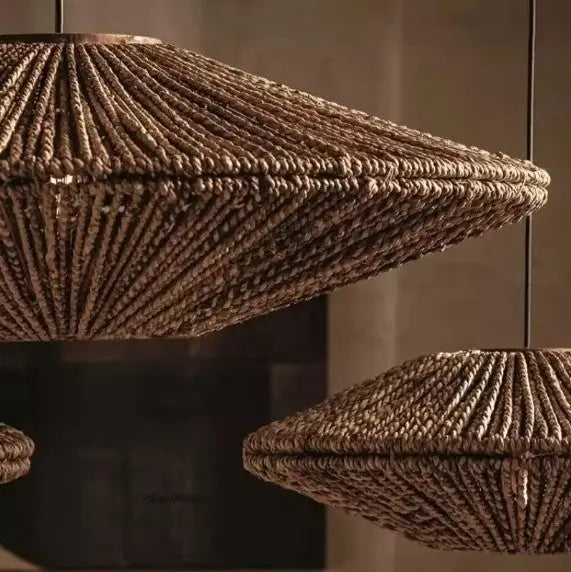UFO-Stil Rattanhängeleuchte Rattan Deko
