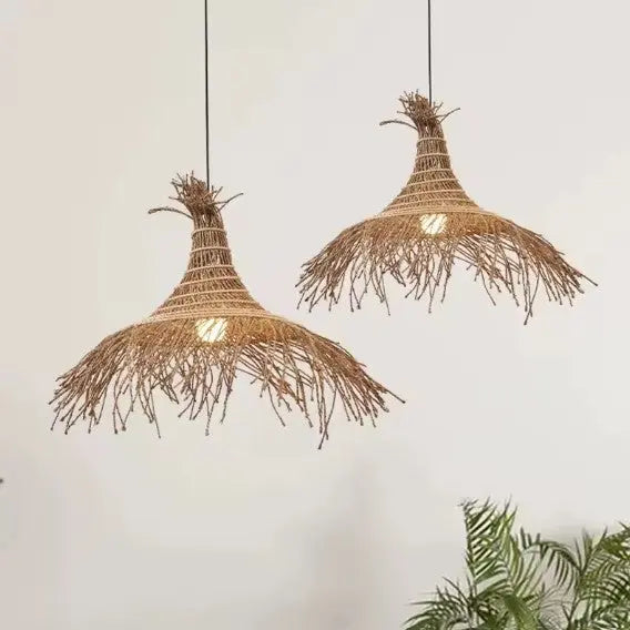 Savannen-Rattanhängelampe - Rattan Deko