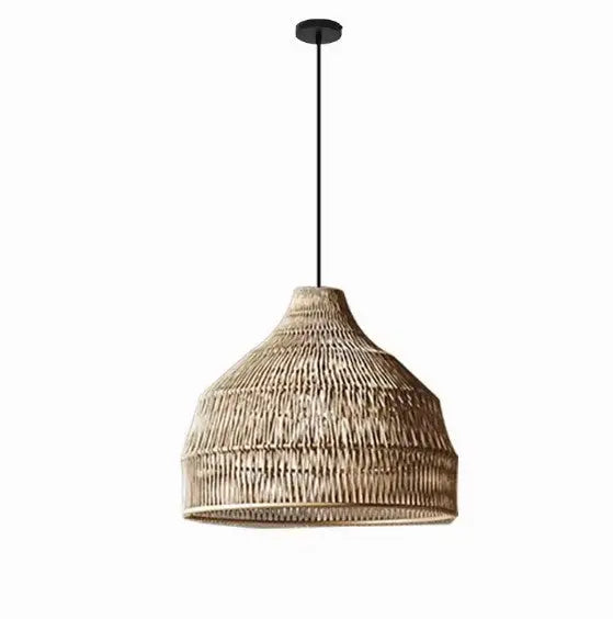 Klassische Rattan-Hängelampe Rattan Deko