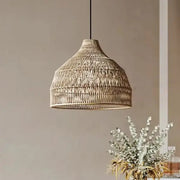 Klassische Rattan-Hängelampe Rattan Deko