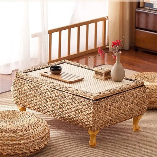 Rattan-Couchtisch mit Stauraum Rattan Deko