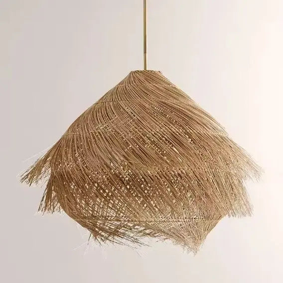 Geschwungene Rattan-Hängelampe - Rattan Deko