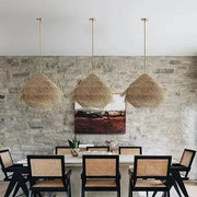 Geschwungene Rattan-Hängelampe - Rattan Deko