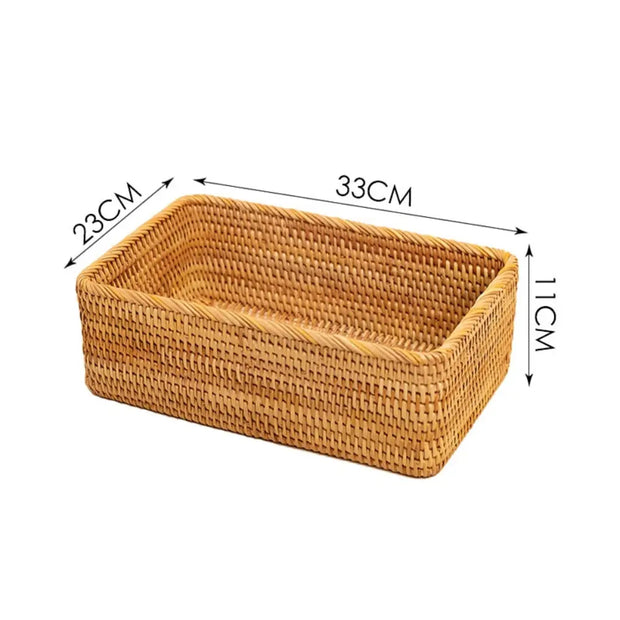 Rechteckiger Rattan-Korb - Rattan Deko